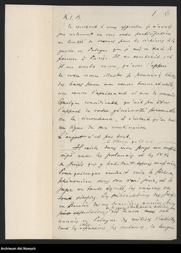 image.from.unit.number "Comité Général de Secours pour les Vctimes de la Guerre en Pologne. Apele oraz korespondencja I. J. Paderewskiego"
