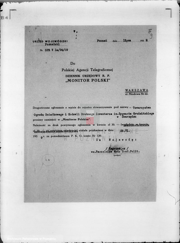 Obraz 13 z jednostki "/Towarzystwo Ogródków Działkowych im. T. Kościuszki w Szamotułach/"