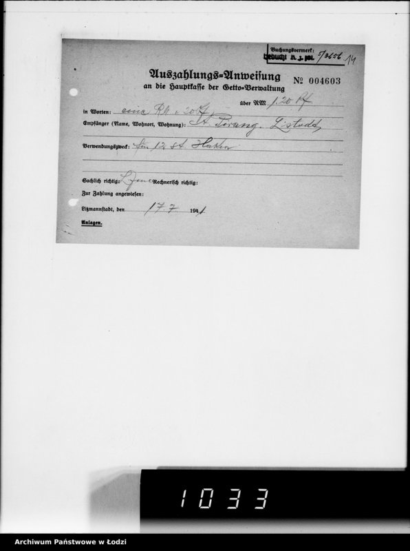 Obraz 18 z jednostki "9 Kassenbelege nr 3648-3899"