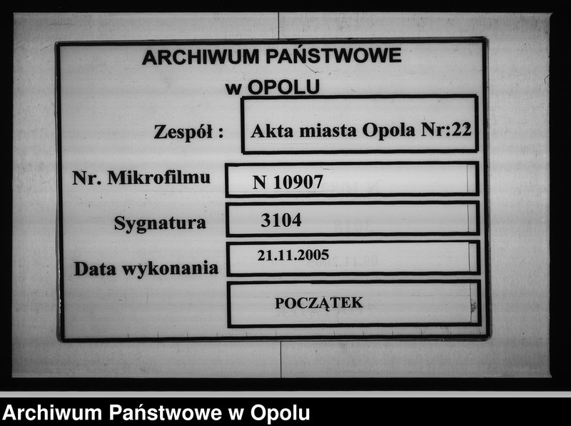 Obraz 1 z jednostki "Acta des Magistrats zu Oppeln betreffend Anlage eines Fussweges auf der Oppeln-Breslauer Chaussen nach dem Friedhofe zu. Vol. I"