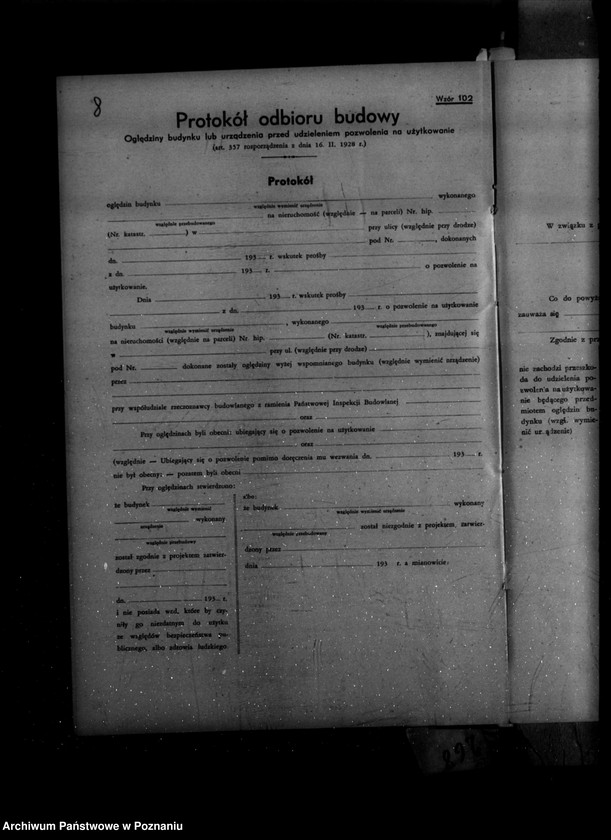 Obraz 12 z jednostki "Zatwierdzenie zakładu przemysłowego /warsztatu ślusarskiego/ firmy cukrownia szamotulska Spółka z o. o. Szamotuły"