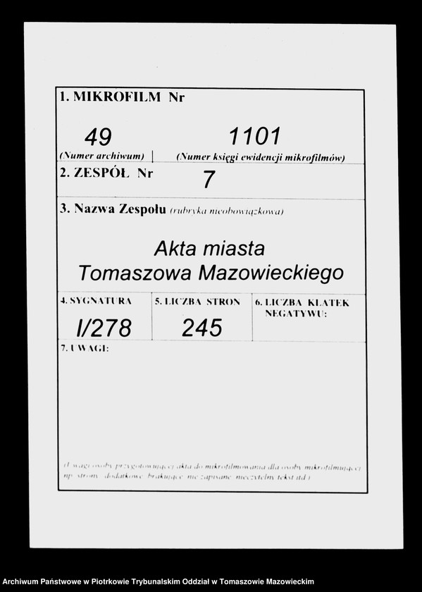 image.from.unit.number "Księga Ludności miasta Tomaszowa Mazowieckiego od nr 1 do nr 259"