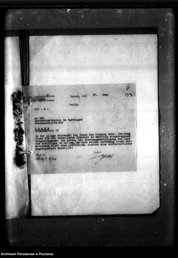 Obraz 10 z jednostki "Verschiedenes - Wreschen [konfiskata majątku kościelnego]."