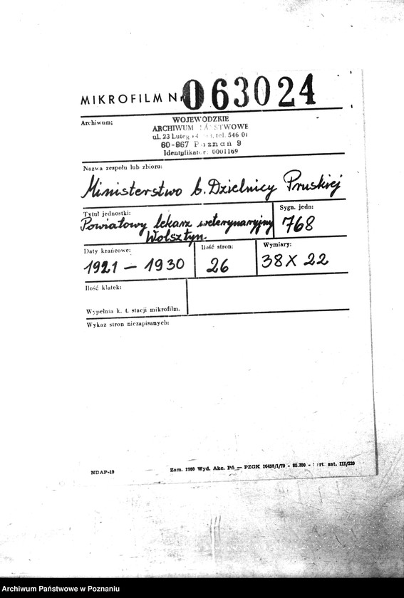 Obraz 2 z jednostki "Pow. lekarz Weterynaryjny Wolsztyn"