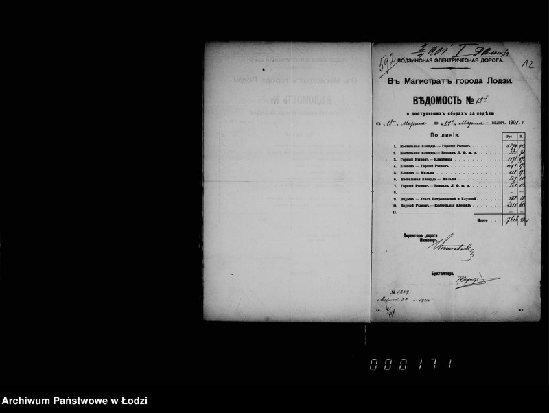 Obraz 17 z jednostki "O dochodach s eksploatacji električeskich tramvaev za 1901 god"