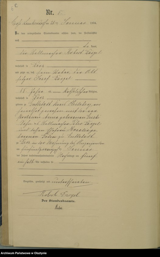 image.from.unit.number "Sterbe-Haupt-Register Nr 1 - 64"