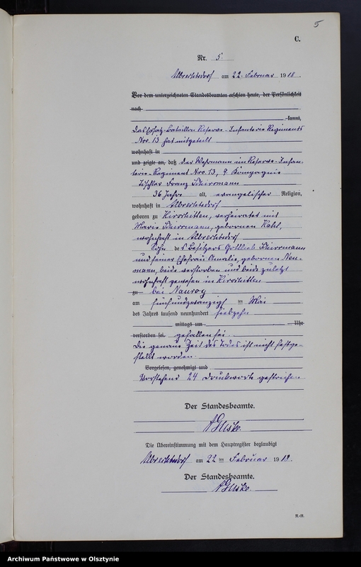 Obraz 7 z jednostki "Sterbe-Neben-Register Nr 1 - 32 [ Księga zgonów - wtóropis ]"