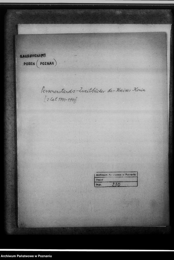 Obraz 4 z jednostki "Personenstands-Zweitbücher der Kreises Konin"