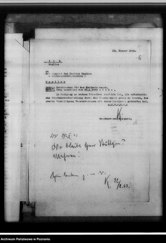 Obraz 11 z jednostki "[Korespondencja w sprawach organizacyjnych], Kreissippenamt Mogilno"