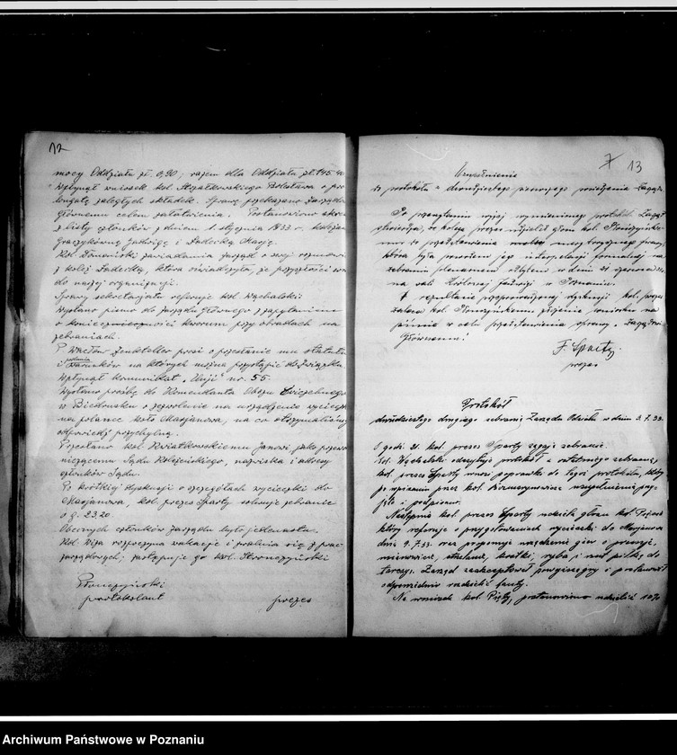 Obraz 10 z jednostki "Protokolarz posiedzeń zarządu"