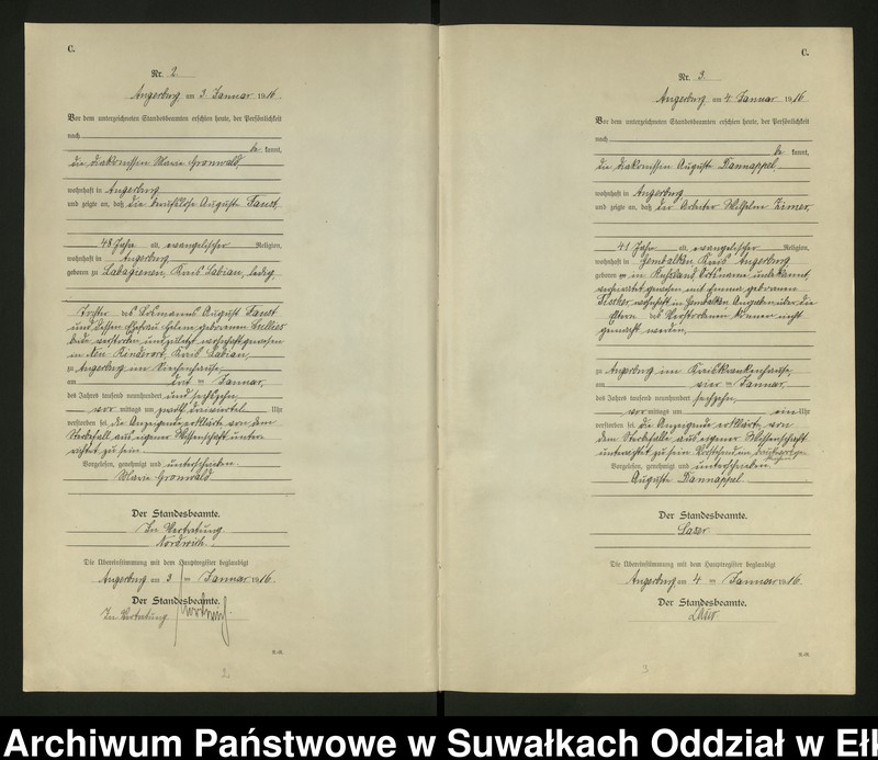 image.from.unit.number "[Sterbe - Register (Neben - Register) Standesamt Angerburg einschl. der Bezirke Gr. Strengeln, Kehlen und Prinowen]"
