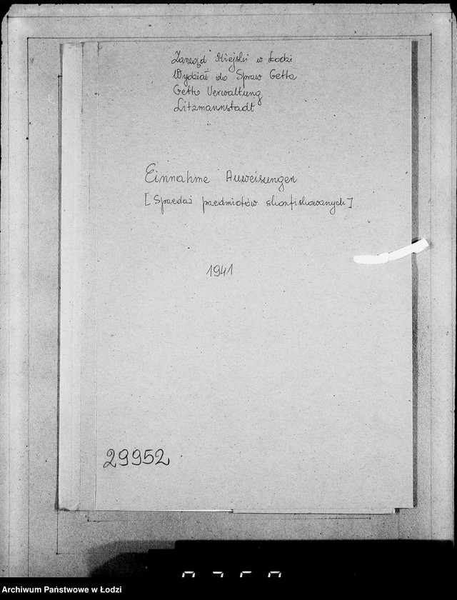 Obraz 4 z jednostki "Einnahme Anweisungen. [Sprzedaż przedmiotów skonfiskowanych]"