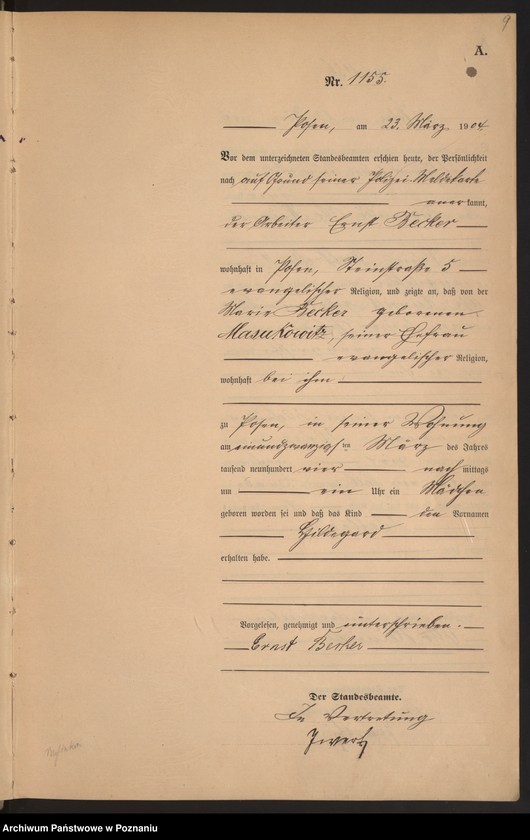 Obraz 10 z jednostki "Księga miejscowa urodzeń tom III"