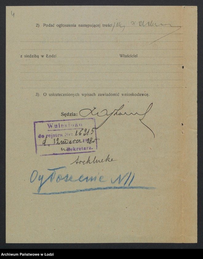 Obraz 6 z jednostki "Józef Gramsz- handel trzepaczkami i tkackimi odpadkami wełny i bawełny"