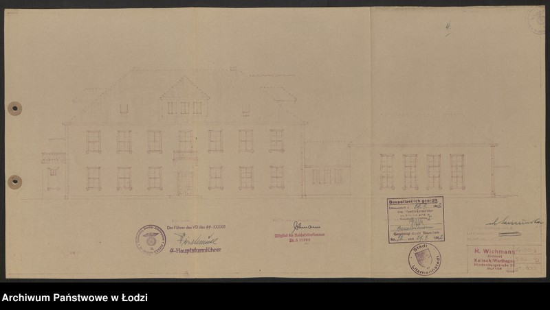 Obraz 5 z jednostki "Szkice budynków SS Unterführerschule przy ulicy Szczecińskiej w Łodzi"