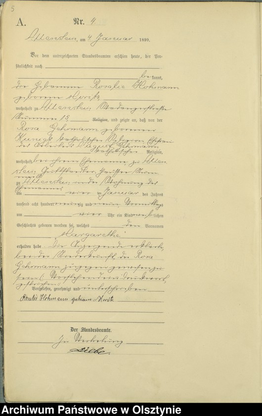 image.from.unit.number "Geburts-Haupt-Register Tom I,Nr 1 - 399"