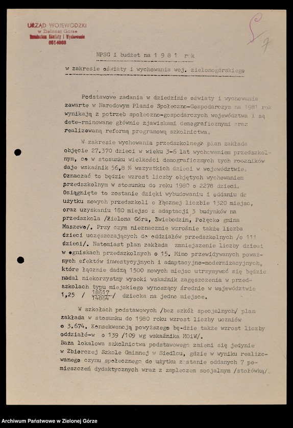 image.from.unit.number "Protokóły z posiedzeń Komisji Wychowania, Oświaty i Kultury Wojewódzkiej Rady Narodowej w Zielonej Górze; Nr 7 - 11"