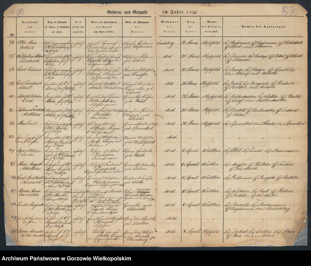 image.from.unit.number "Duplikate der St. Marienkirche zu Landsberg an der Warthe (zawiera też księgę zgonów Konkordien Kirche z 1851 r.)"