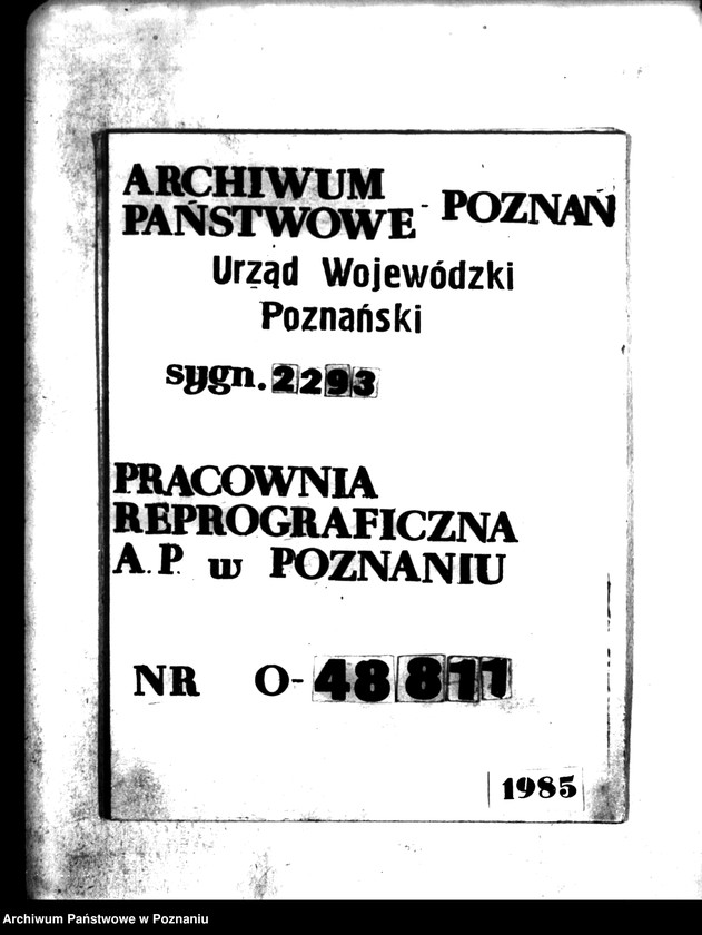 Obraz 1 z jednostki "Umorzenia należności Funduszu Obrotowego Reformy Rolnej ciążących na nabywcach działek z parcelacji pol. Powiatu kępińskiego artykuł 16"