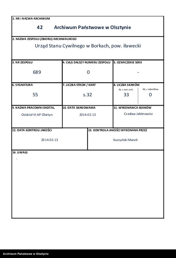 Obraz 1 z jednostki "Geburts-Neben-Register Nr 1 - 30"