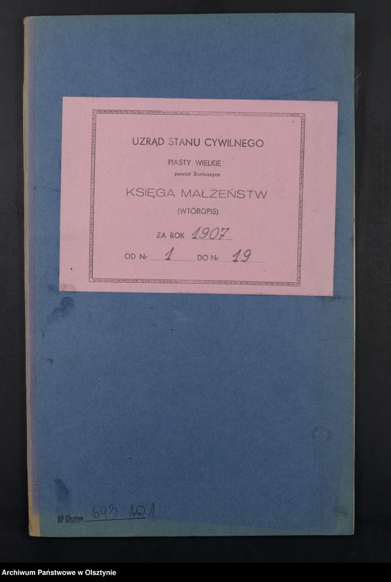 image.from.unit.number "Heiraths-Neben-Register Nr 1 - 19"