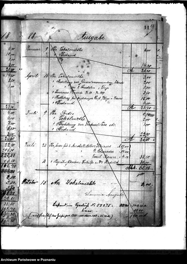 Obraz 15 z jednostki "Journal über Einnahme und Ausgaben der Böttchermeisterinnung in Posen ..."