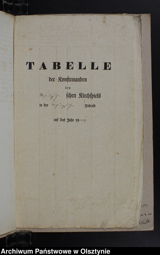 image.from.unit.number "Tabelle der Confirmanden des Kirchspiels Mohrungen"