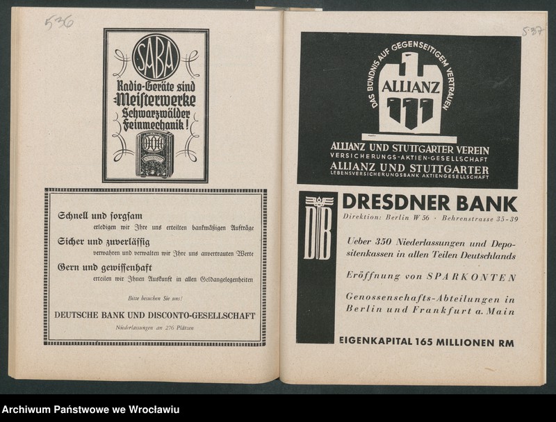 Obraz 12 z kolekcji "Reklamy znanych marek w roczniku „Unsere Saar” z 1935 roku111"