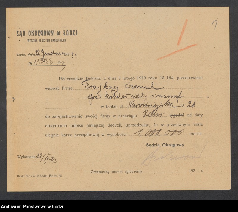 Obraz 3 z jednostki "Szmul Frajtag – sprzedaż kołder, waty i manufaktury"