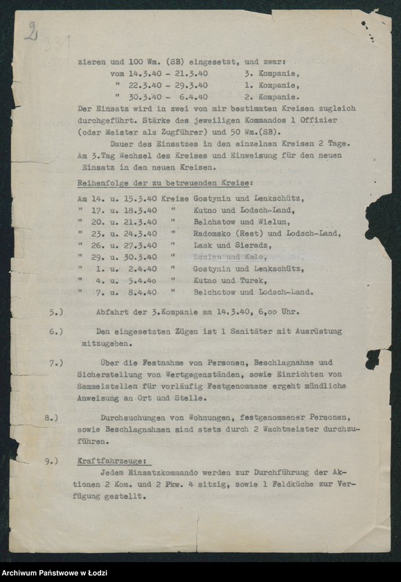 image.from.unit "Vorschrift über den Aufban und die verwaltung der Umwanderer dienststellen der Sicherkeitspolizei. Meldungen über die durchgeführten Evakuirungen und über die angegriffene und geflüchtete Polen"