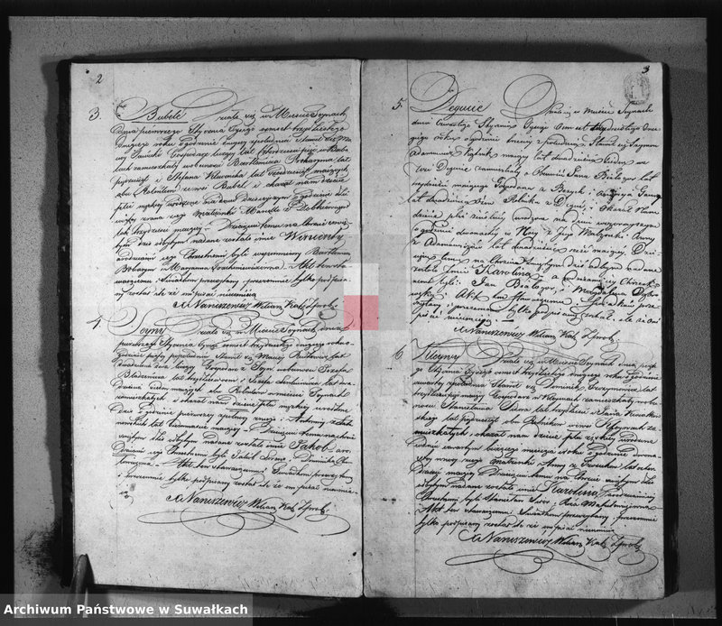 image.from.unit.number "Duplikat zawierający akta urodzonych, zaślubionych i umarłych parafii seyneńskiey z 1832 roku"