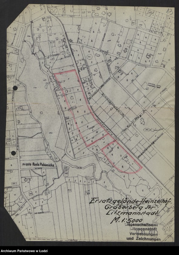 Obraz 15 z jednostki "Ruda Pabianicka Ersatzgelände Heinzelhof Gräberberg Strasse Litzmannstadt"