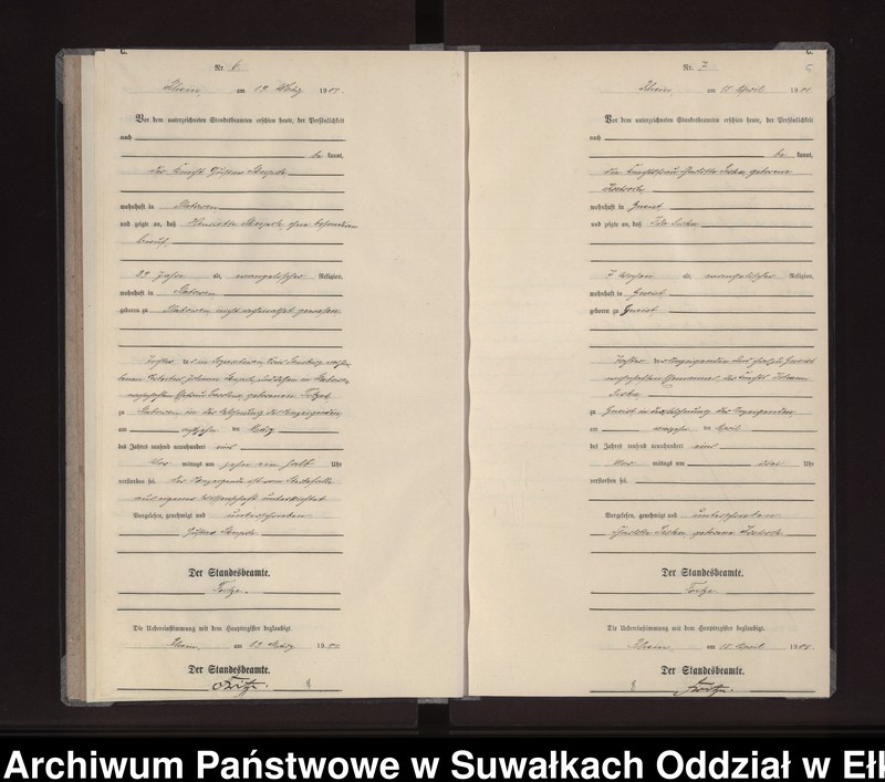image.from.unit.number "Sterbe-Neben-Register des Königlichen Preussischen Standes-Amtes Gneist Kreis Loetzen"