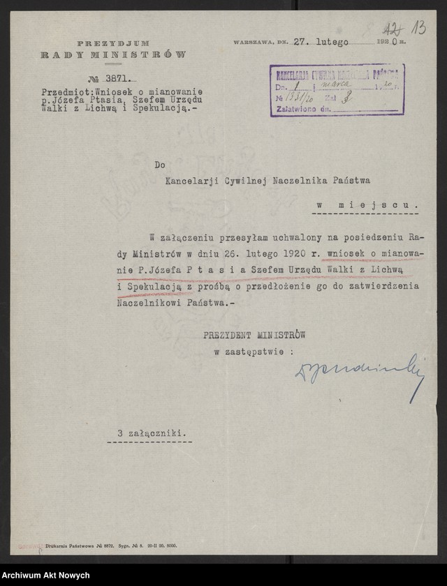 image.from.unit.number "Nominacje i dymisje w Państwowym Urzędzie Zakupu Artykułów Pierwszej Potrzeby; Państwowym Urzędzie Zbożowym; Urzędzie Walki z Lichwą i Spekulacją"