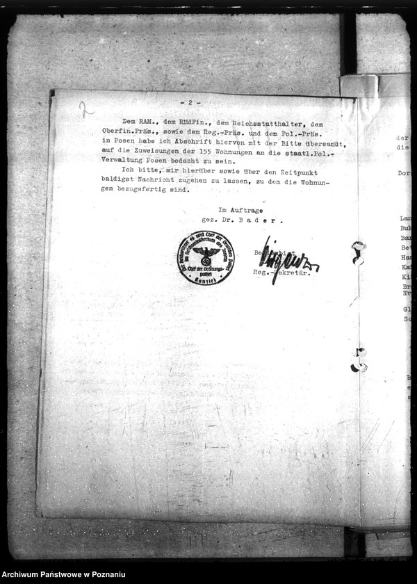 Obraz 6 z jednostki "Allgemeine Wohnungsfragen der Polizeiverwaltung Posen"