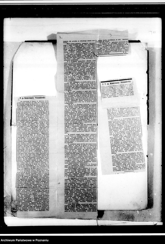 image.from.unit.number "Protokoły zebrań zarządu w Śremie. Luźne wycinki prasowe poświęcone osobie Konstantego Sczanieckiego- po jego śmierci- prezes Towarzystwa gostyńskiego."