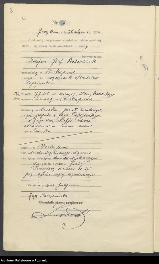 Obraz 8 z jednostki "Zgony [Rejestr główny zgonów]"