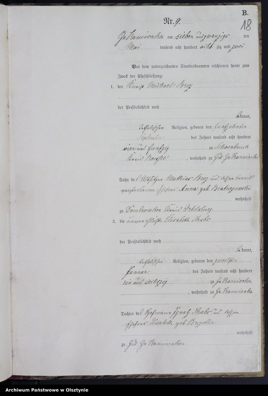 image.from.unit.number "Heiraths-Haupt-Register Nr 1 - 22"