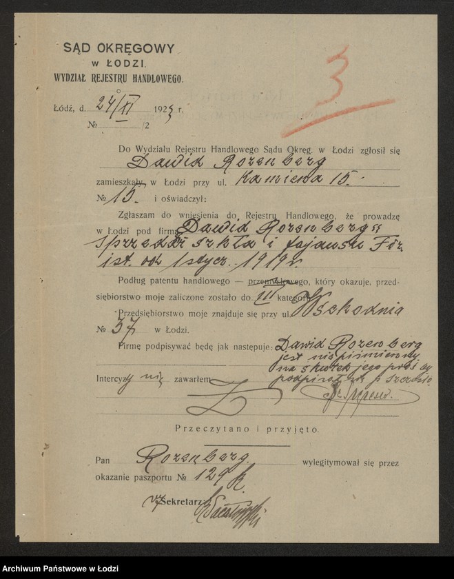 Obraz 5 z jednostki "Dawid Rozenberg- sprzedaż szkła i fajansu"