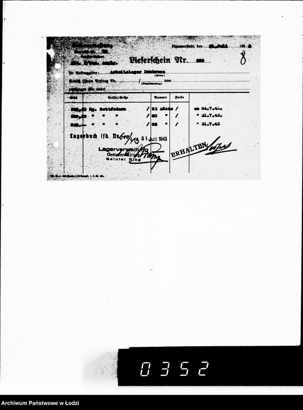 Obraz 12 z jednostki "Lieferscheine Pabianice"