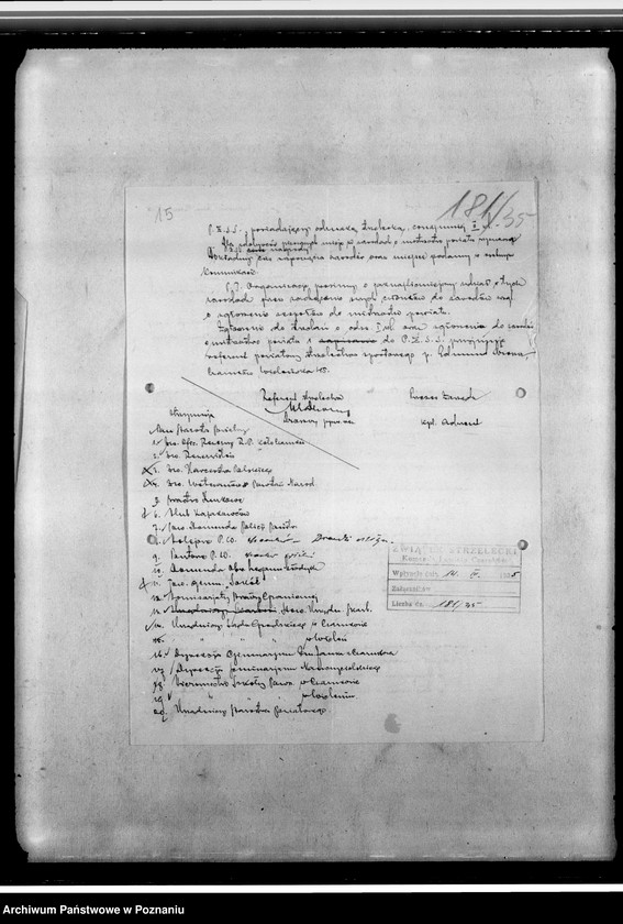 Obraz 19 z jednostki "Sprawy organizacyjne i personalne, korespondencja - ogłoszenia, listy członków, kwestionariusze"