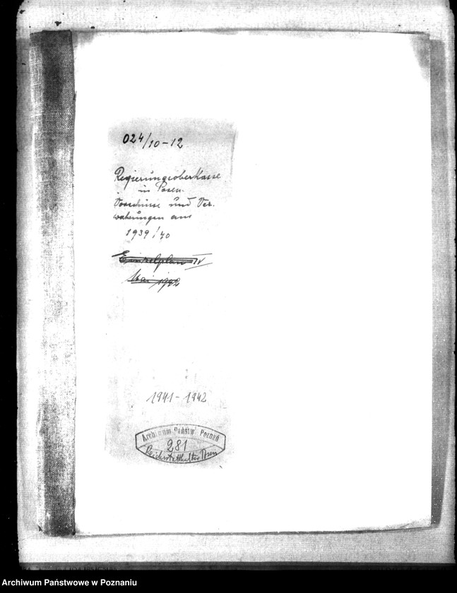 Obraz 4 z jednostki "Reguerungsoberkasse in Posen- Vorschüsse und Verwahrungen aus 1939/ 1940"