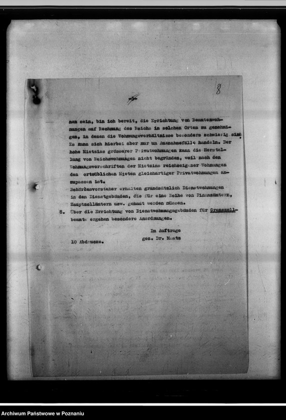 Obraz 12 z jednostki "Wohnungsbau für die Bediensteten der gauselbstverwaltung [Erlasse usw.]."