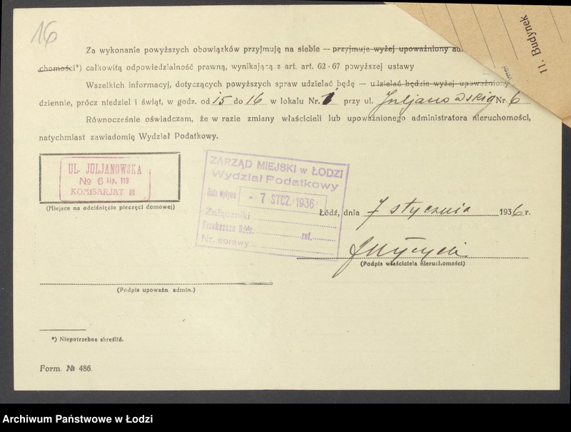 image.from.unit.number "Księga inwentarzowa nieruchomości m. Łodzi ul. Julianowska"