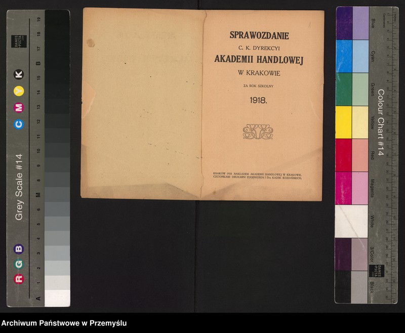 image.from.unit.number "Sprawozdanie C.K. Dyrekcji Akademii Handlowej za rok szkolny 1918"