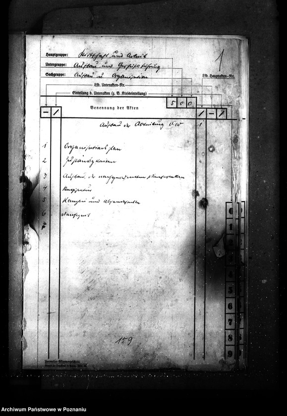 Obraz 5 z jednostki "Wykaz akt dla wydziału Wirtschaft und Arbeit"