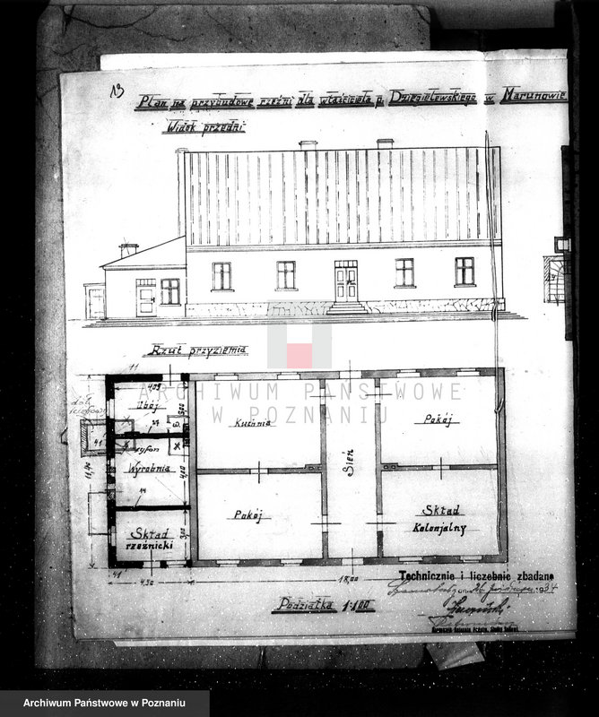 Obraz 18 z jednostki "Zatwierdzenie zakładu przemysłowo /rzeźni/ Far. Dzięgielewski w Marunowie pow. czarnkowski"