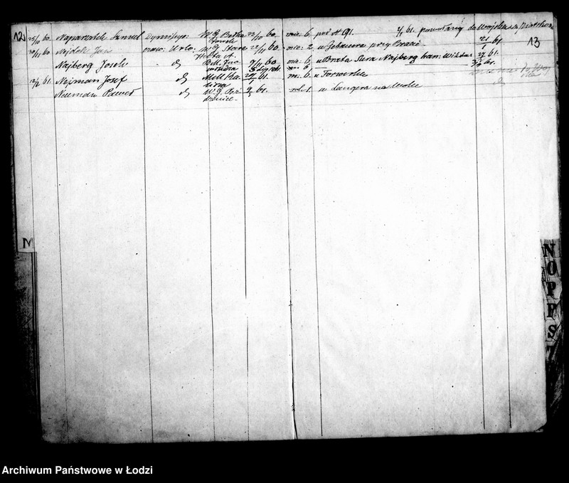 Obraz 11 z jednostki "Kontrolla niższego stopnia wojskowych za czasowymi świadectwami w mieście Łodzi przebywających w roku 1859 założona"