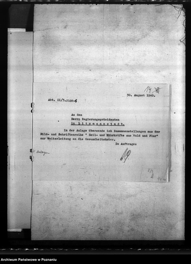 Obraz 18 z jednostki "Sprawozdania ze stanu zdrowotności w Kraju Warty, zwłaszcza w rejencji łódzkiej"