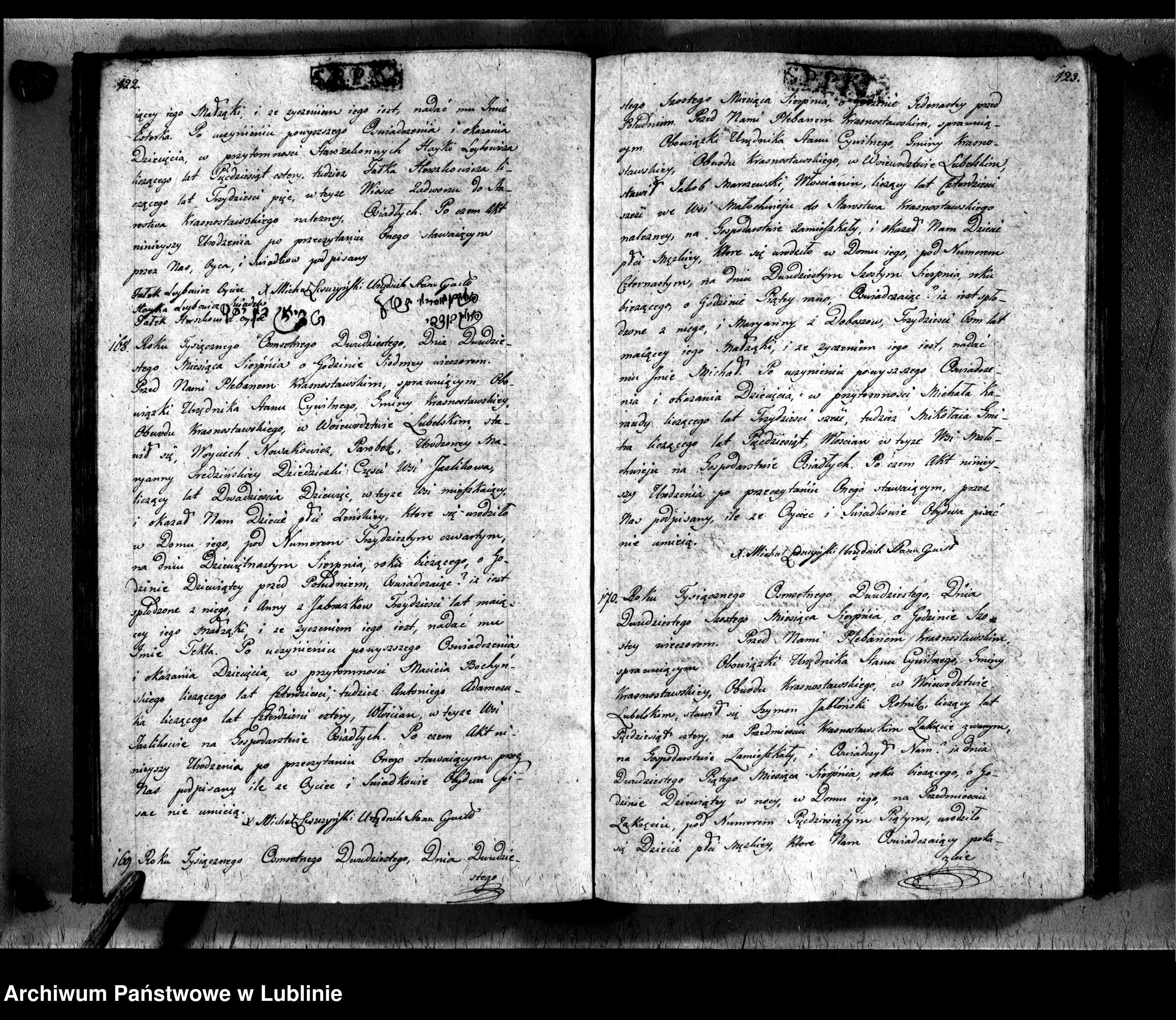 Skan z jednostki: Księga urodzeń, zapowiedzi, małżeństw i zgonów